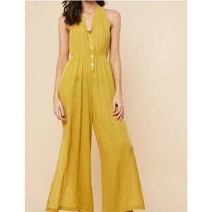 Morrisday The Label Mustard Yellow Jumpsuit Women's Size Large Boho Retro